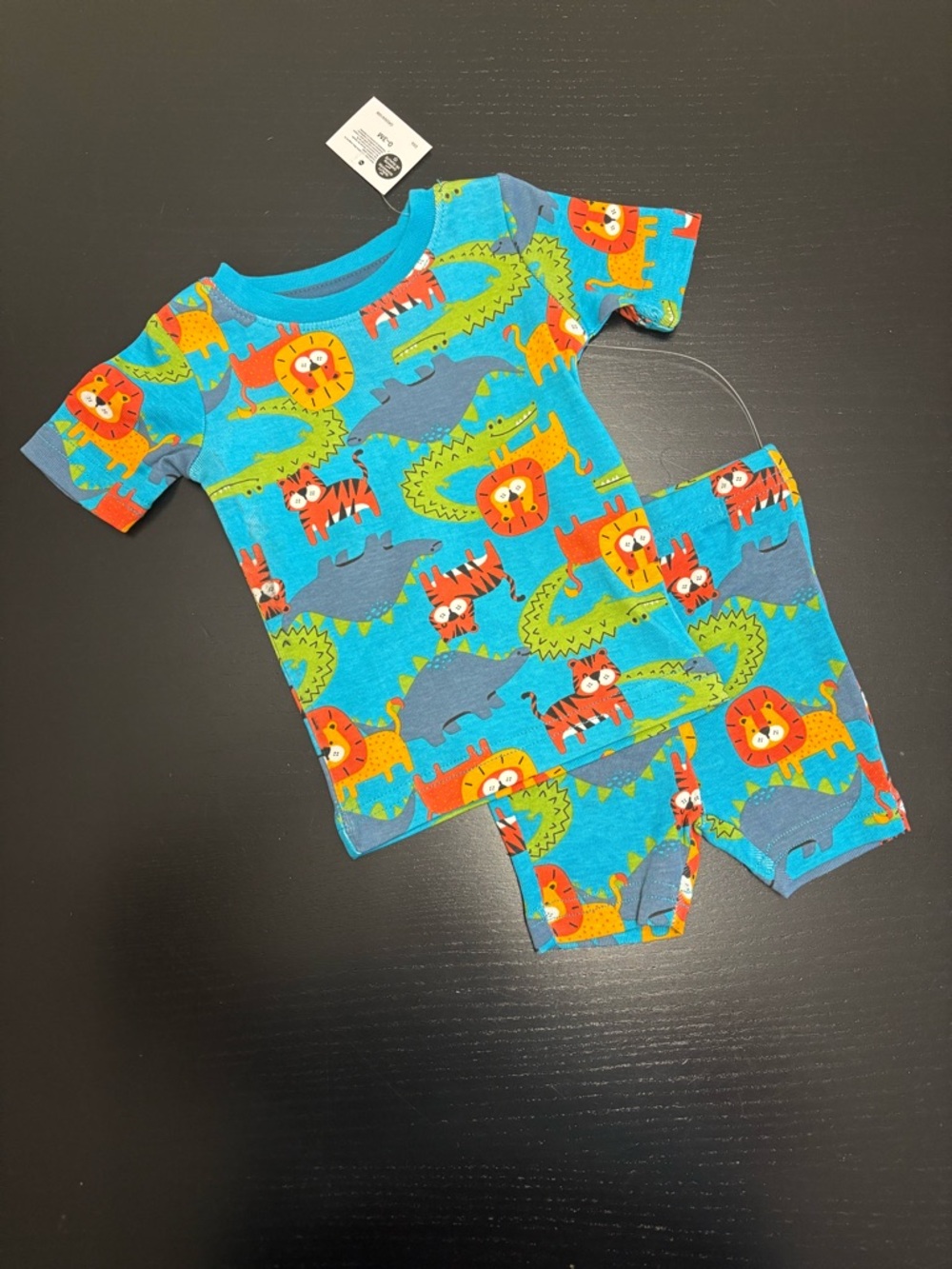 ⭐️2/$8.00⭐️ George 0-3m Blue Lion & Crocodile Pajama Set